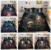 3D комплект постельного белья с изображением головы черепа, мотоциклетный принт, украшение для спальни, пододеяльник и наволочка, 2 или 3 узора ужасов, украшение для дома
