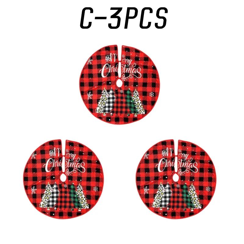 90CM Round Christmas Tree Skirt Elk Snowman Mat Christmas Decoration Parlor Carpet Home Decorations Christmas Tree Foot