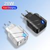 28W Lighted QC3.0+2.1A USB Universal QC3.0 Fast Charging Dual USB Port EU Plug Phone Charger Adapter for Samsung Xiaomi iPhone