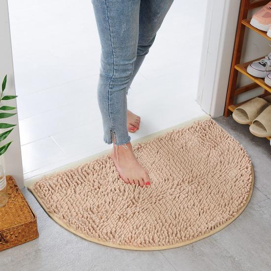 Коврик для пола Ковер Прихожая Водопоглощение Коврик для ног Ванная Машинная стирка Спальня Нескользящий коврик Домашний Полукруглый Шенилл