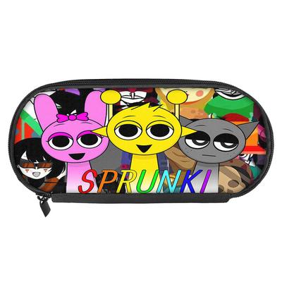 Пенал со принтом Rhythm Box Sprunki Аниме Мультфильм Школьный пенал для начальной и средней школы Канцелярский пенал