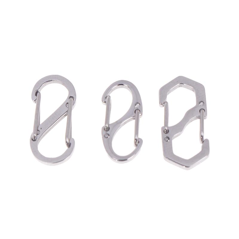 1Pc S Type Carabiner Metal Double Hooks Mini Keychain Lock Hook Anti-Theft Outdoor Camping Backpack Buckle Spring Snap Hooks