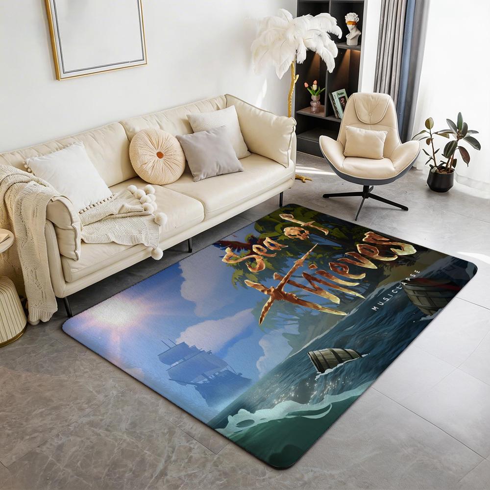 Game G Sea of Thieves Floor Mat Eco Flannel Doormat Non Slip Odorless Indoor Floor Rug Soft Short Plush Home Mat