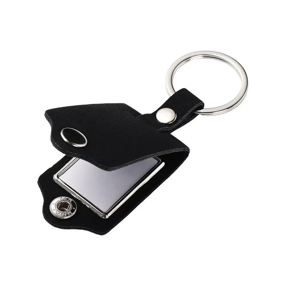 PU Leather Photo Frame Metal Metal Key Chains Fashion Photo Keyring Gift