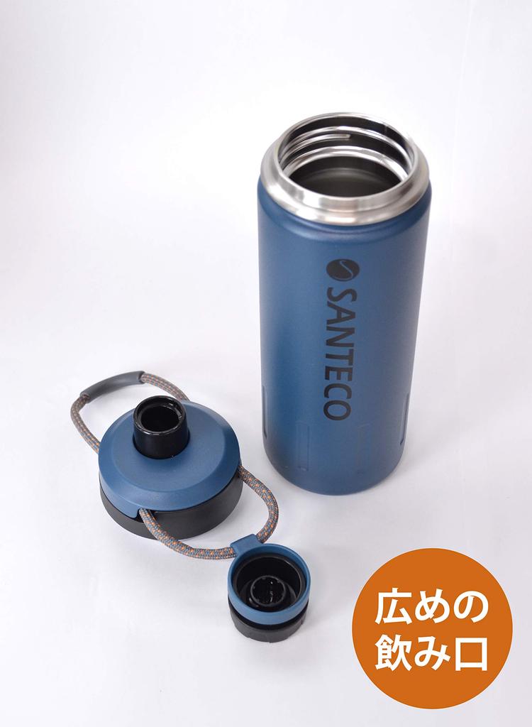 CB Japan Ultramarine Blue Water Bottle, 640ml, Direct Drinking Stainless Steel Bottle, Vacuum Insulated K2 Sports Bottle, SANTECO