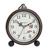 Retro Alarm Clock Metal Silent Table Desk Clock Non Ticking Quartz Movement Bedside Clock for Bedroom