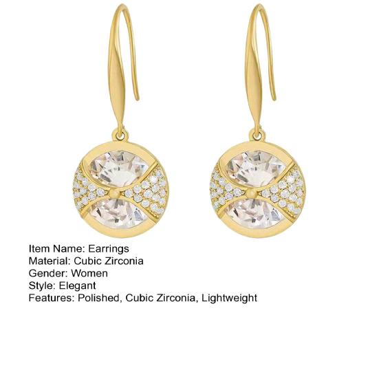 1 пара женских висячих серег с кубическим цирконием, полированные серьги-крючки для выпускного вечера, праздничный подарок на день рождения, висячие серьги, украшения для ушей