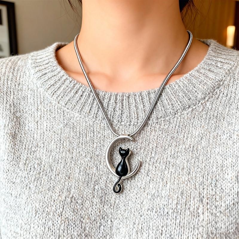 Медальон-кулон для питомца в форме луны, предназначенный для хранения шерсти или праха, из элегантной нержавеющей стали с полированной отделкой