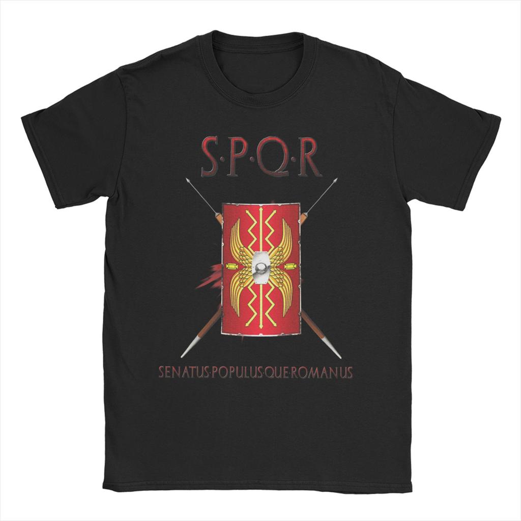 Символ SPQR Древнего Рима для Мужчин Женщин Футболки Повседневная Футболка С Коротким Рукавом С Круглым Вырезом Хлопок Идея для Подарка Одежда