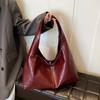 Design Large PU Leather Hobo Underarm Bags Lady Winter Shoulder Bag for Women 2025 New Trend Y2K Handbags and Purses