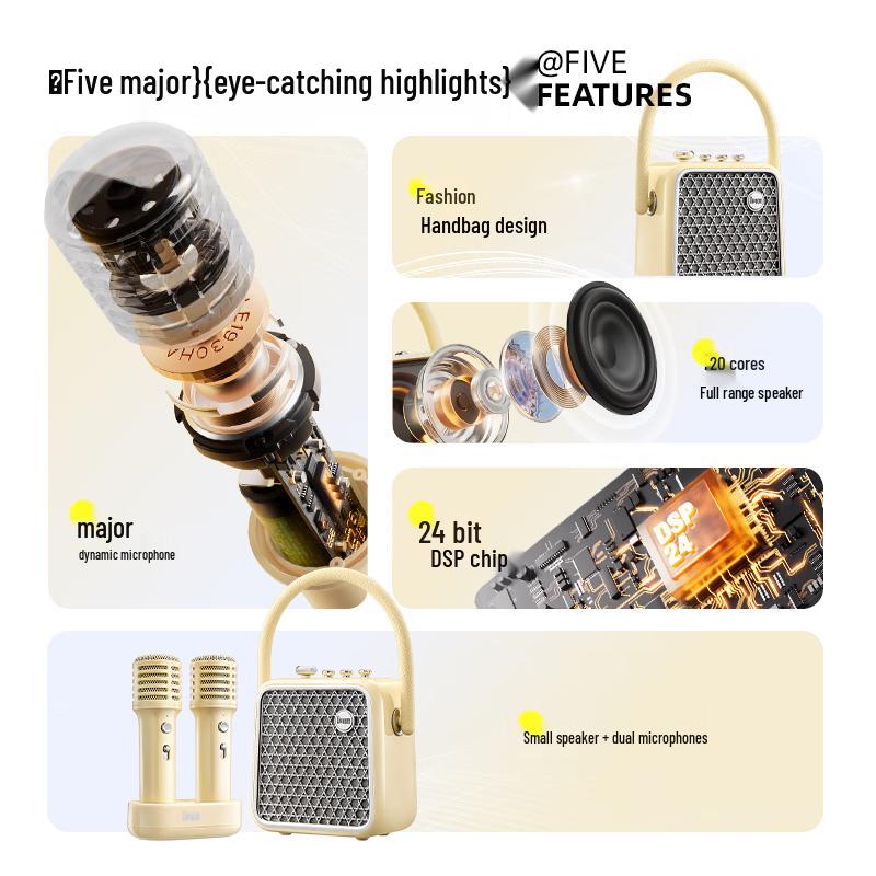 Dianyin SongBird-SE Karaoke Bluetooth Speaker with Dual Mics