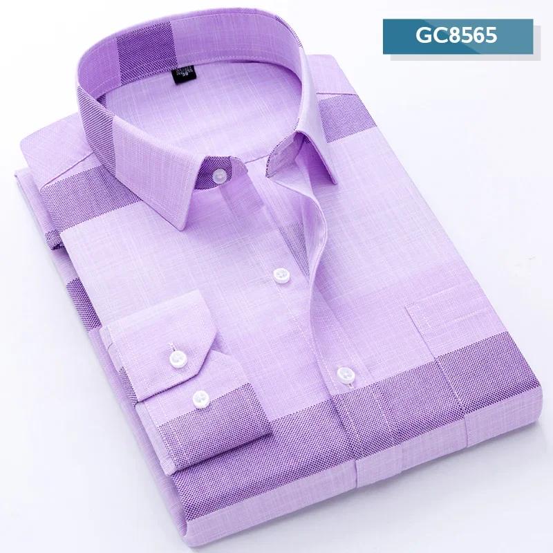 2026 Men's Printed Shirt Spring Long Sleeve Casual Daily Thin Soft Comfortable Business Slim Fit Button Down Dress Shirts