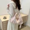 Fashion Bow Design Women's Shoulder Hobos Bags Casual Soft Pu Ladies Backpack Handbags Simple Solid Color Girls Underarm Tote