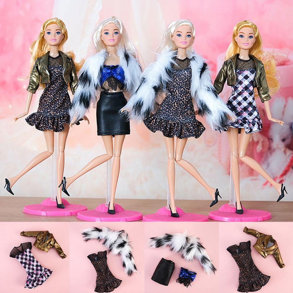 1 Set 30cm DIY Doll Accessories Dolls Skirt Girl Clothes Casual Wear Plush Coat
