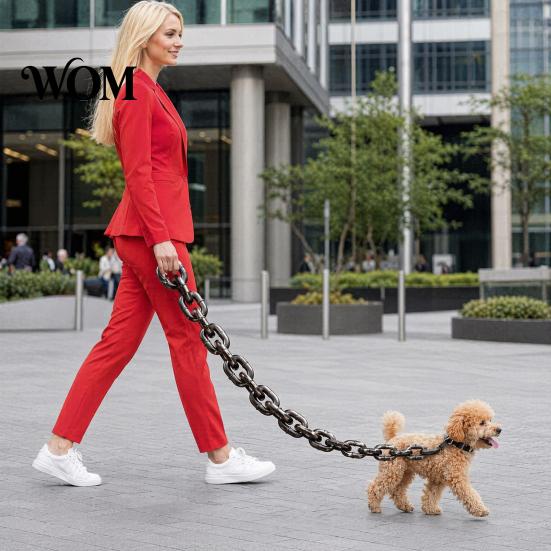 Pomeranian Leash Giant Chain Dog Leash, Lightweight Plastic Pet Looks Like Comfortable Iron Chain, Stylish Big for Small Dogs Photo Props Heavy-duty