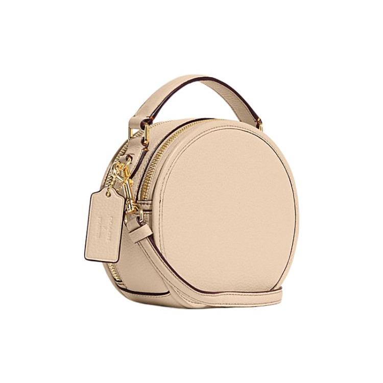 New COACH Peanuts Snoopy Collaboration Canteen Cow Leather Handbag Shoulder Bag Crossbody Bag Small Size Women's Ecru CE845-IMOQY