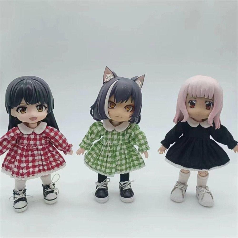 Fashion Pure Color Dresses Puff Sleeve White Cardigan  1/11 OB11 Dolls/1/12 BJD