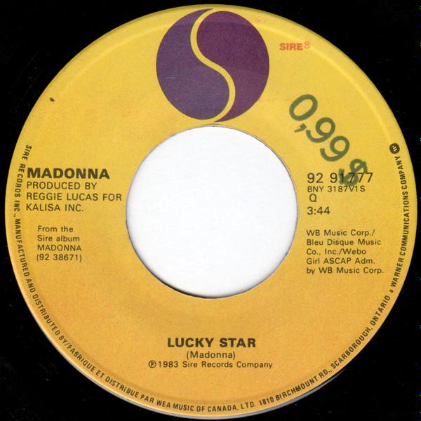 7-дюймовая пластинка MADONNA Lucky Star 9291777 Sire 1983 Канада Танцевальная Электроника Б/у