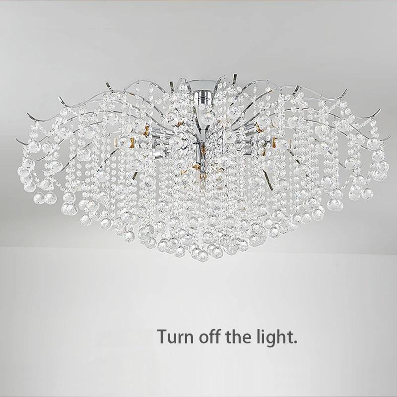 Современные хрустальные потолочные светильники гостиная лампа украшение интерьера потолочная люстра светильник люстра обеденный стол светильник
