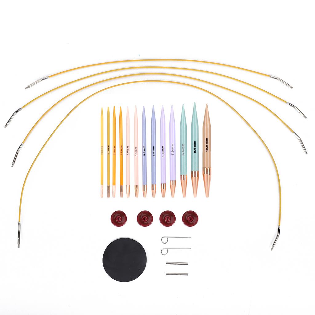 13 Pairs Interchangeable Knitting Needles Set, Different Sizes Circular Knitting Needles