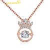 Crown Modelling Copper Alloy Zircon Women Pendant Necklace Fashion Gift