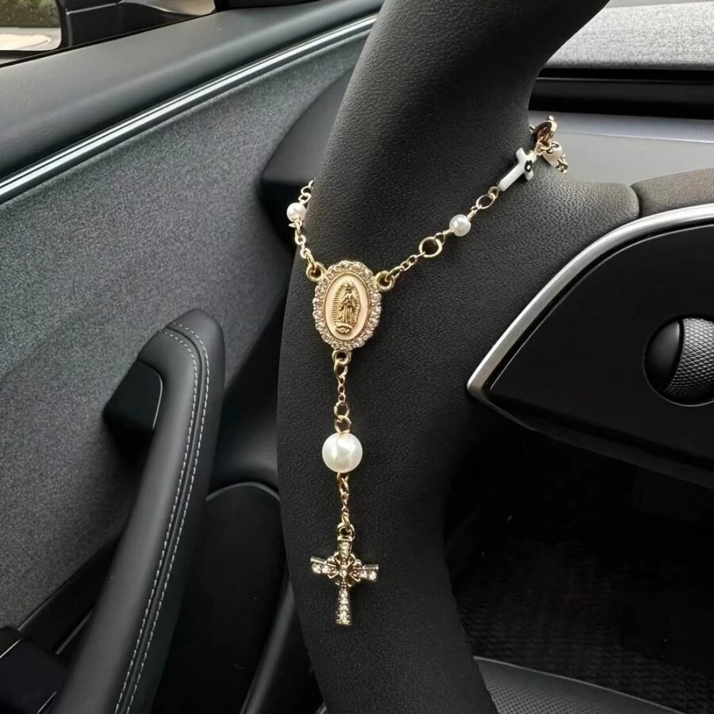 Adjustable Women's Hand Bracelet Bangle Prayer Bracelet Cross Pendant Bracelet Hand Accessory