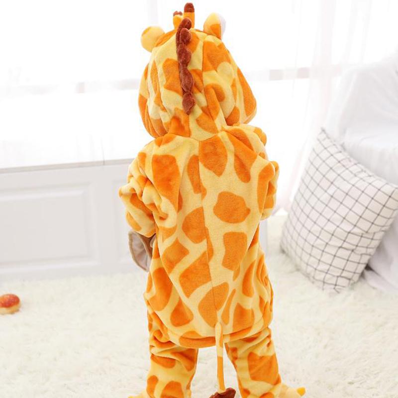 Children Baby Girls Onesies Unisex Winter Giraffe Onesies Kids Nightwear Anime Costumes Flannel Sleepwear Pajamas With Shoes
