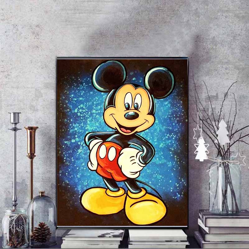 Disney Алмазная живопись Микки Маус Звездное небо Масляная живопись Стиль Арт-живопись Алмазная мозаика Вышивка крестом Алмазная инкрустация Декор комнаты Подарок
