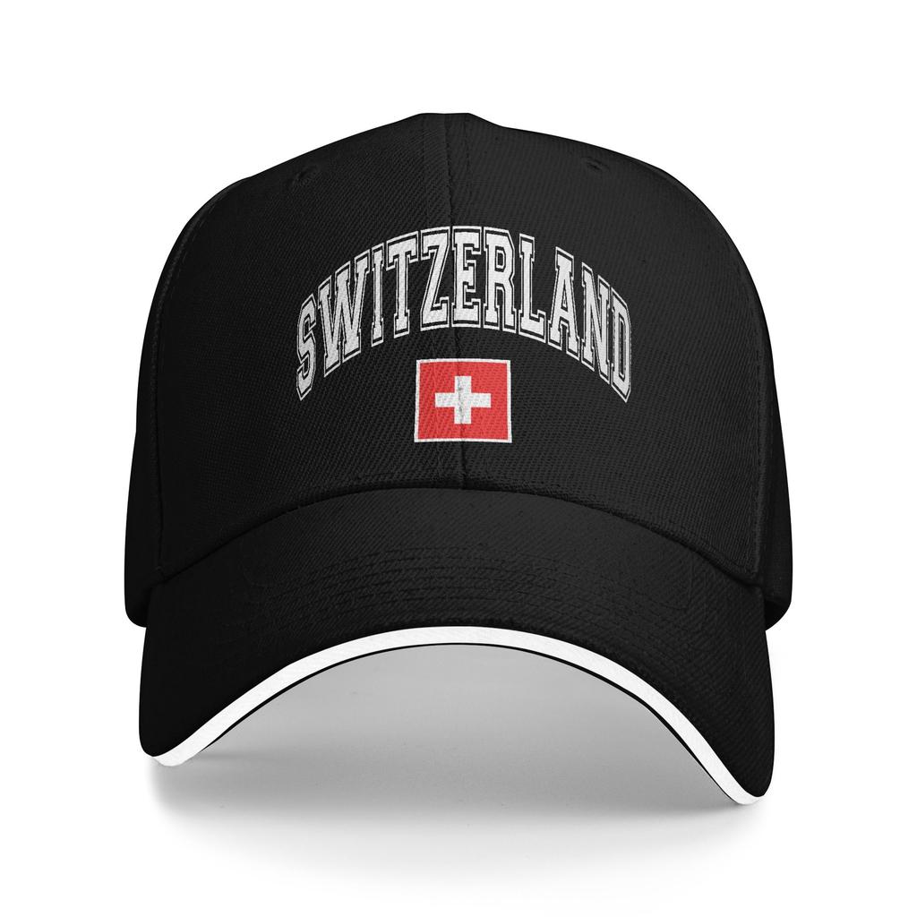 Unisex Women Swiss Switzerland Flag Hats Stylish Baseball Cap Sun Hat Golf Headewear Adjustable Fit