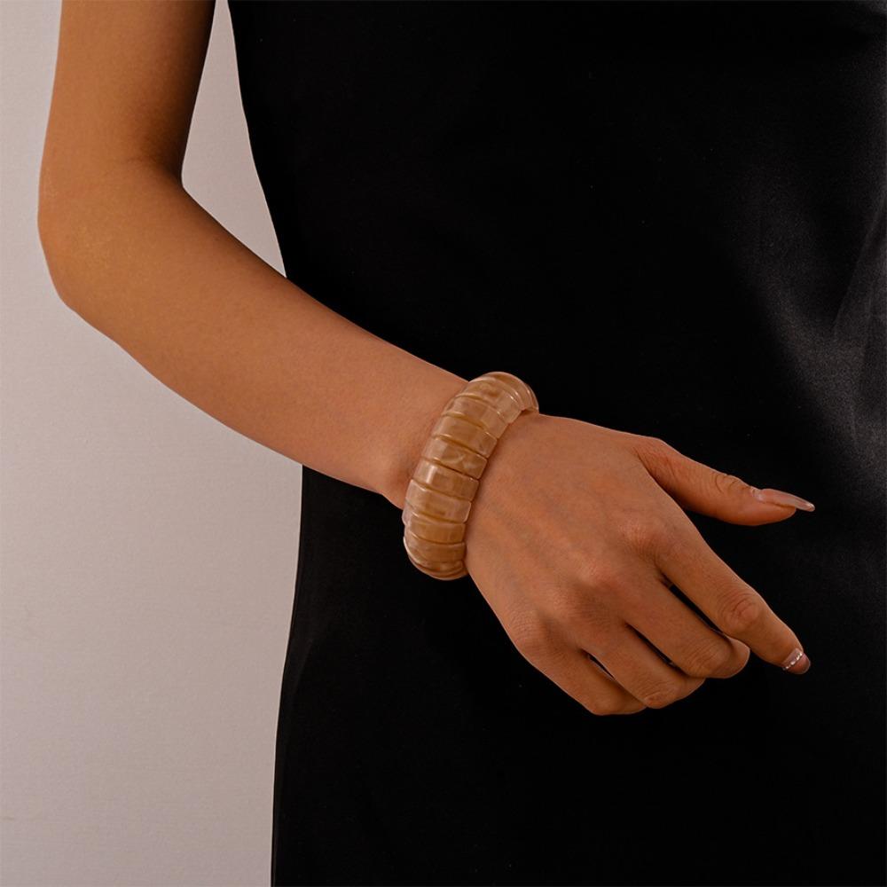 Богемный акриловый браслет, широкий прямоугольник, ретро-кольцо на руку, нестандартный широкий браслет, подарок другу