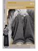 High-Waisted Retro Plaid Wool Pants, Plus Velvet, Women's Autumn/Winter 2024, Black/Gray, Wide-Leg, Straight-Leg, Slimming Fit.