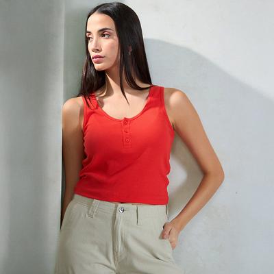 Virgio Женский укороченный топ без рукавов Slim Fit Scoop