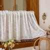Pastoral Style Tulle Kitchen Curtain Sheer Voile Window Drapes Room Partition Curtain  Living Room