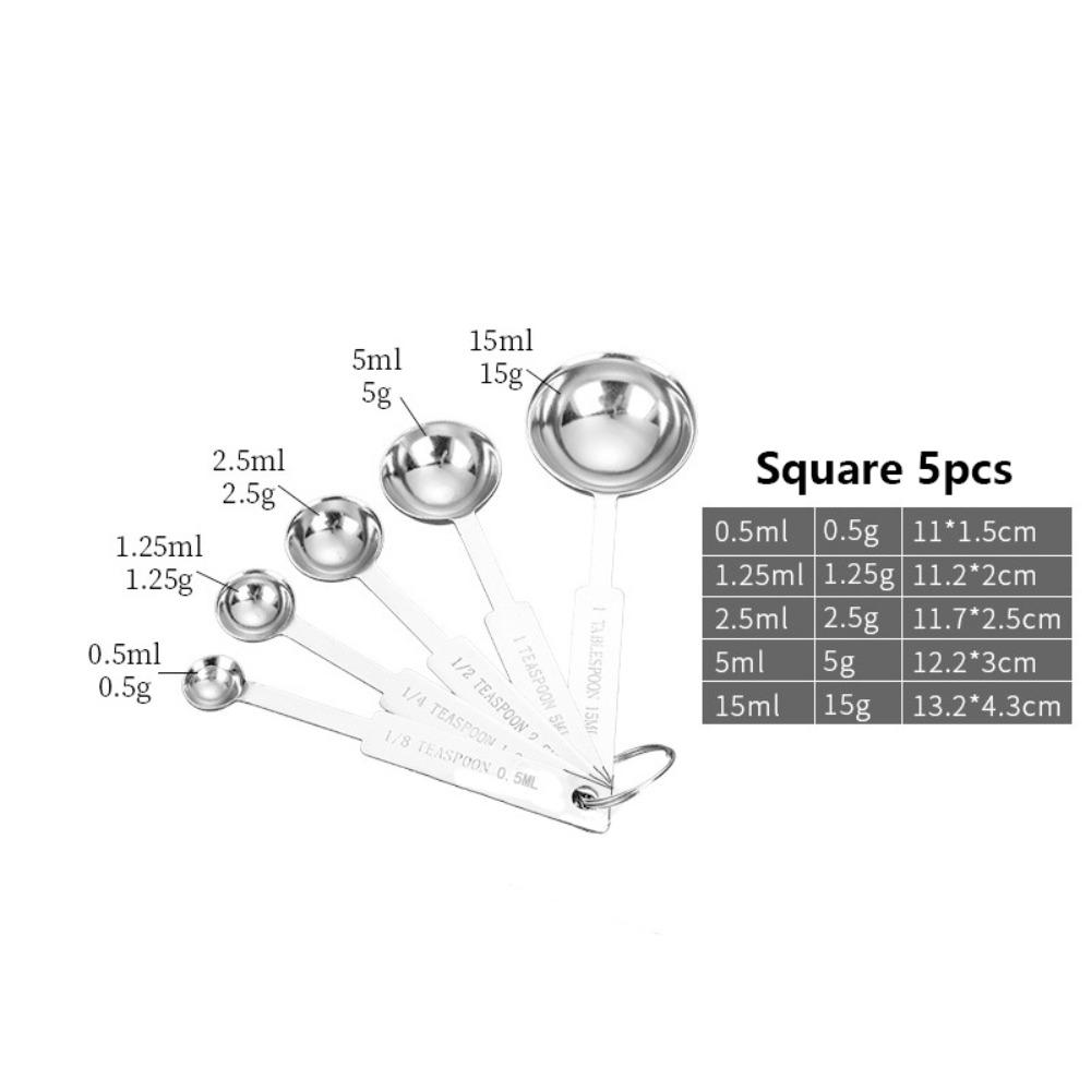 Food Grade Measuring Spoon Set with Scale Measuring Ruler Coffee Measuring Spoon Multipurpose Stackable Kitchen Measuring Cup