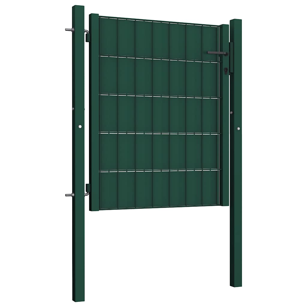 Vidaxl Furtka Ogrodzeniowa, Pvc I Stal, 100 X 81 Cm, Zielona