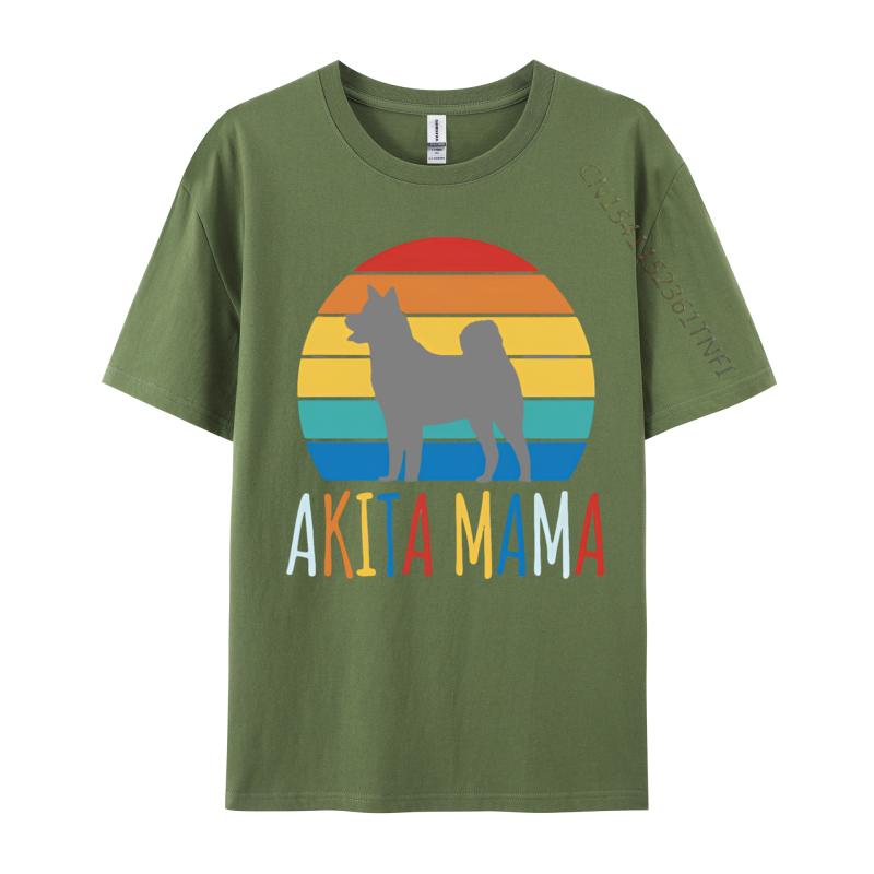 Akita Mommy Mama Dog Cute Akita Tshirt Black Cotton Tops T Shirt Funny Comics T Shirt Graphic Cotton Tees Clothing