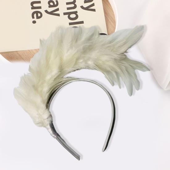 Повязка на голову, винтажная повязка на голову с красочным дизайном перьев, стильный аксессуар для волос для свадебных вечеринок, Хэллоуина