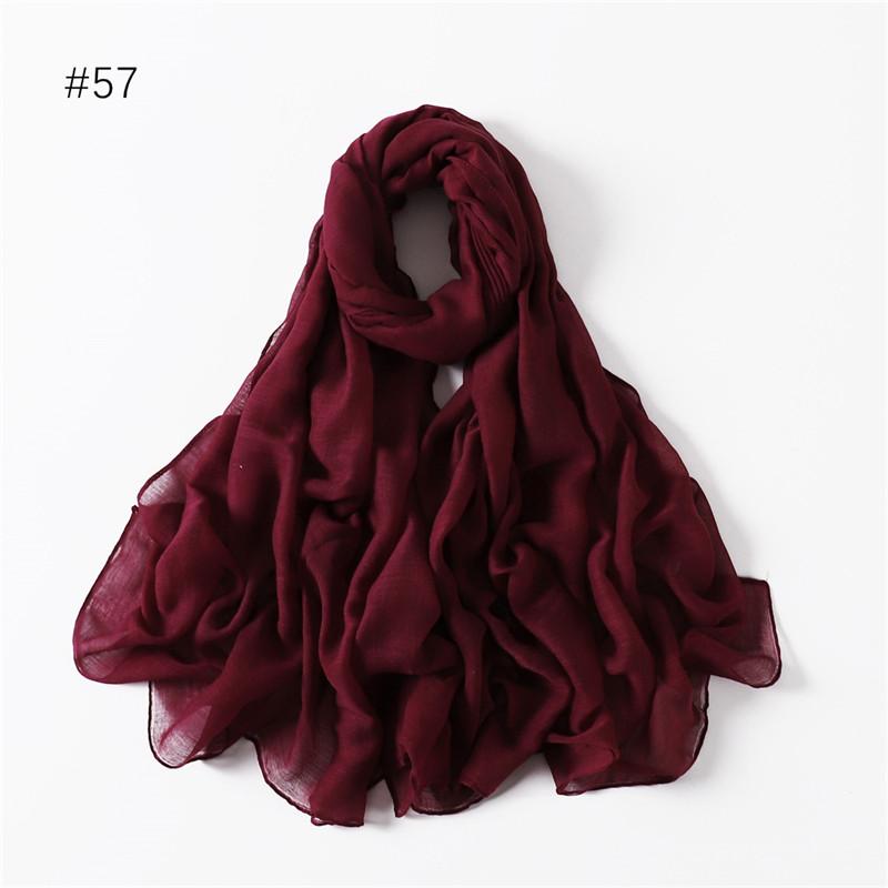 58 Colors Women Candy Color Voile Scarf Plain Solid Pashmina Female Warm Cotton Viscose Scarves Blanket Shawls And Wraps Bufanda