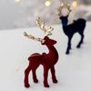 Glittering Glitter Deer Decor Flocking Fabric PVC Christmas Deer Lovely Xmas Tree Pendant  Home