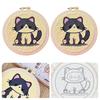 1 Set Punch Needle Coaster Kit Handmade Punch Needle Embroidery Craft Kit with Hoop Yarn Tools Instruction Adults Beginners DIY Animal Flower Coaster