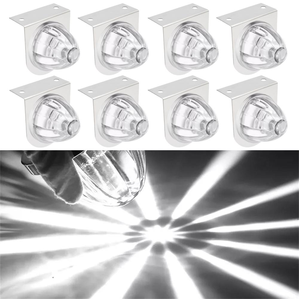 8PCS Bracket Watermelon Lights Strobe LED Side Marker Indicator Turn Signal Truck Trailer LED Star Lights For Truck 12V/24V