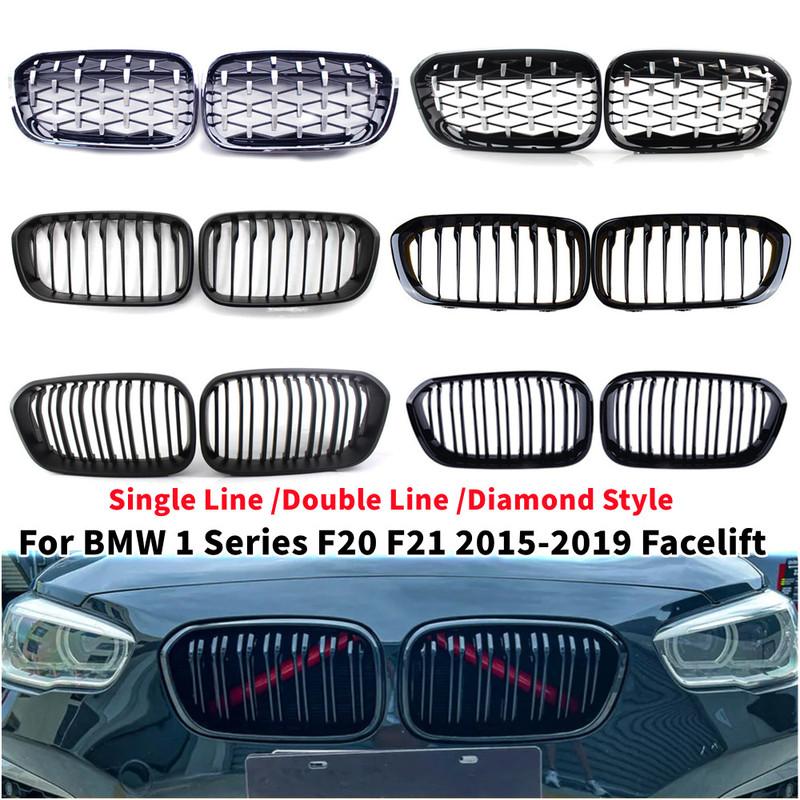 For BMW 1 Series F20 F21 2015- Facelift Front Hood Kidney Bumper Racing Grille Mesh Grill Car Replacement Accessories