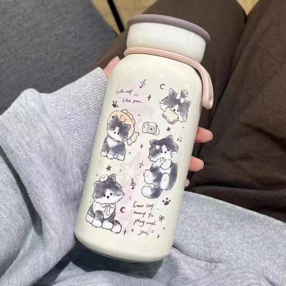 Large Capacity Cute Cat Thermos Cup Stainless Steel Cute Cat Thermos Bottle Children
