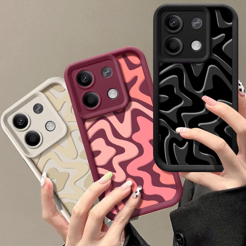 Цветной полосатый текстурированный чехол для телефона для Xiaomi 13T Pro 11T Poco F6 X6 Redmi Note 13 4G 12 11 Pro 10, мягкий противоударный защитный силиконовый чехол для объектива