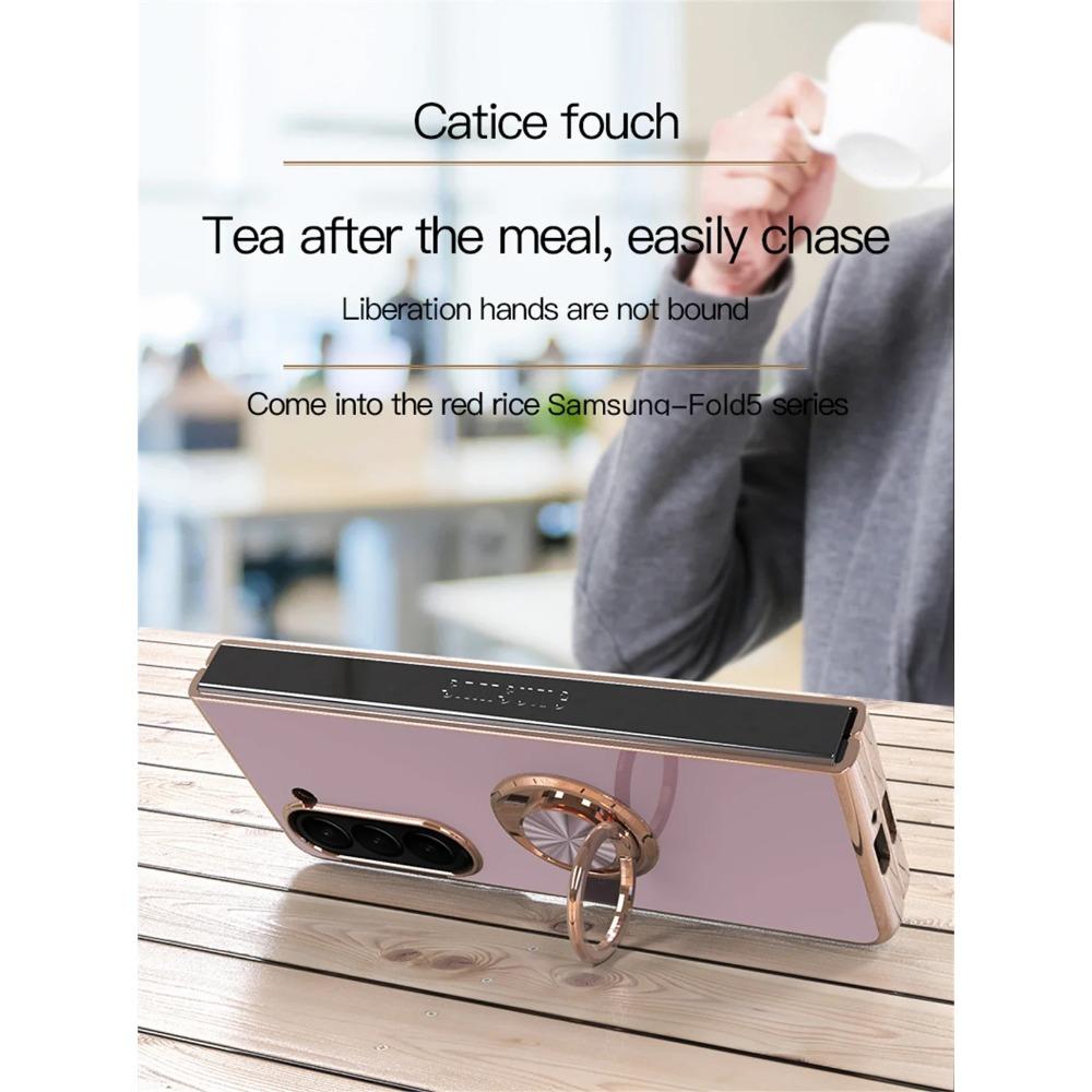 Гальванизированный магнитный держатель для телефона Samsung Galaxy Z Fold 6 5 4 Fold6 Fold5 Fold4 5G противоударный жесткий чехол