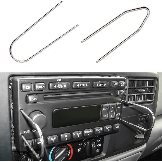 4 PCS Car Radio Removal Pry Tool, U-Shaped+V Shaped Stainless Steel Stereo Disassembly Pry Kit, Universal CD DVD Host Release Removal Tools for Car