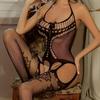 Porn Underwear Crotchless Babydolls Dress Erotic Costume Sexy Halter Neck Bodystockings Fishnet Hollow Baby Dolls Lingerie Women