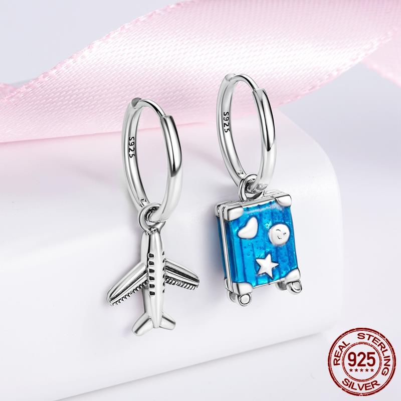 Новые серьги-кольца из серебра 925 пробы с подвесками для женщин, модные большие круглые модные серебряные серьги, изготовление ювелирных изделий