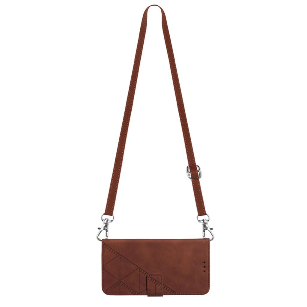 Кожаный чехол для Motorola Moto E13 4G с плечевым ремнем, кошельком и подставкой, чехол для телефона