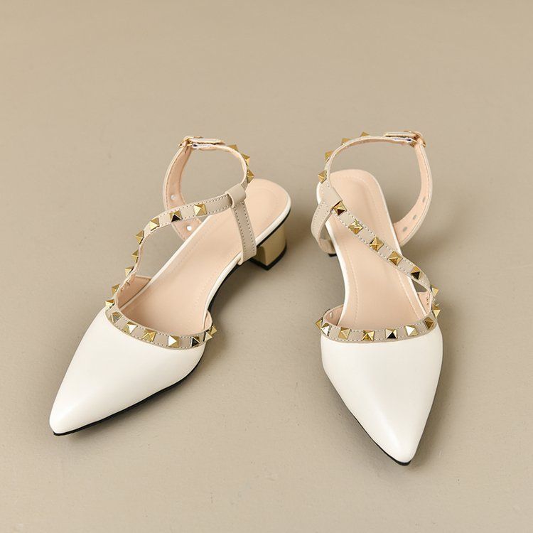 Лето 2025 Новые Французские Туфли-лодочки с Острым Носком на Профессиональном Высоком Каблуке Модные Сандалии на Среднем Каблуке с Носком Нишевая Мода